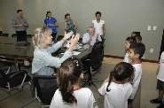 Crianças do Cemei Francisca Venceslau visitam a Prefeitura